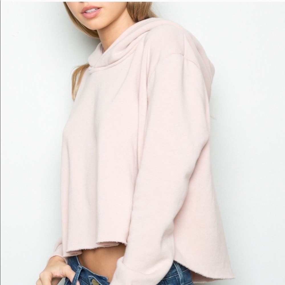 **SOLD Brandy Melville | blush cropped hoodie